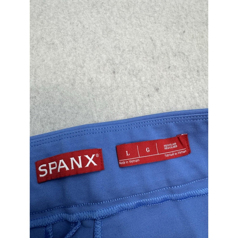 Spanx Pants Womens Large Blue Ponte Flare Leg Pull On Stretch Dress Office - Picture 2 of 9